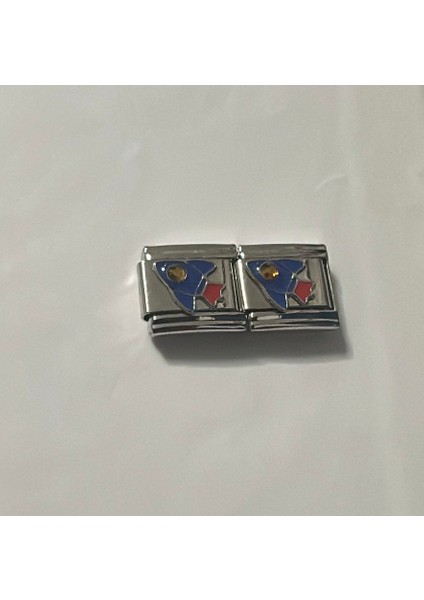 Roket Temalı Çelik Italyan Charm