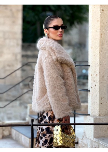 Yeni Sezon Şal Yaka Ithal Premium Suni Kürk Kaban modelleri
