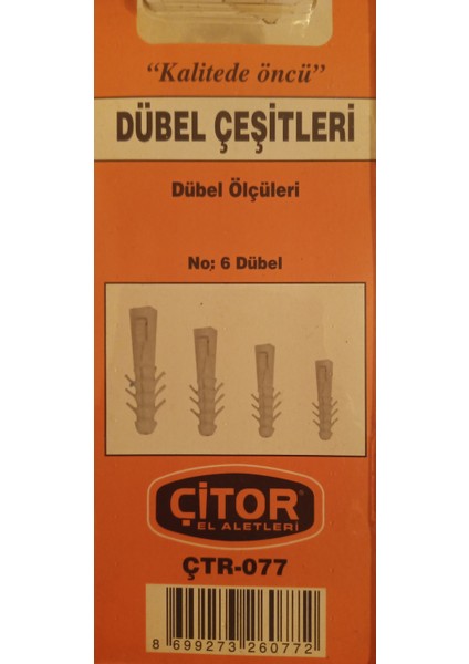 ÇTR-077 No.6 Plastik Dubel 70ADET modelleri