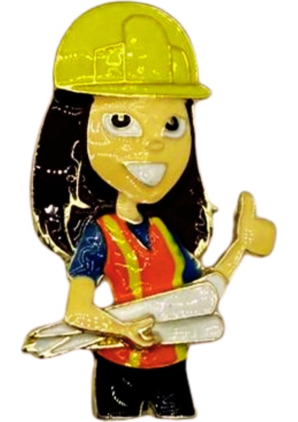 Mühendis Tasarımlı Broş – Kadın Mühendis Figürlü Renkli Rozet Pin Hediyelik Aksesuar fiyatları