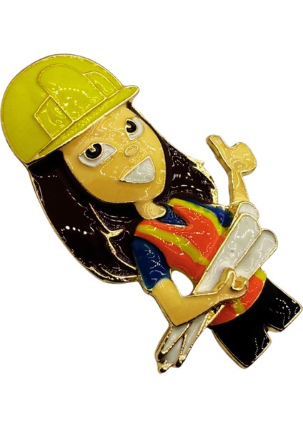 Mühendis Tasarımlı Broş – Kadın Mühendis Figürlü Renkli Rozet Pin Hediyelik Aksesuar fırsatları