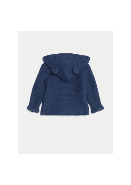 Saf Pamuk Kapşonlu Hırka (0-3 Yaş) fiyatları