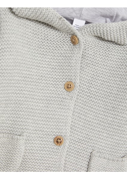 Saf Pamuk Kapşonlu Hırka (0-3 Yaş) fiyatları