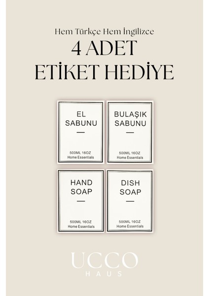 Metal Standlı Cam Sabunluk Seti 2'li – Tutma Saplı- Pompalı Şişe - Etiketli – Mutfak Banyo Uyumlu