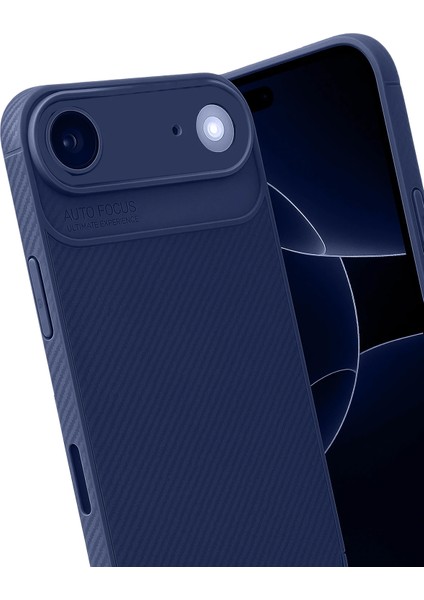 Apple iPhone 17 Air Karbon Kaplama Auto Focus Kılıf - Sportif&profesyonel Stil - Lacivert fiyatları