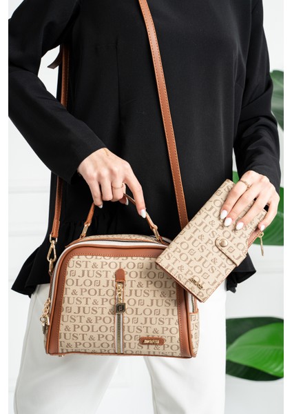 Orijinal Just Polo Collection Omuz Çantası ve Cüzdan Kombini - Şık ve Fonksiyonel Tasarım 2'li Set