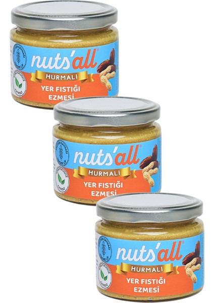 Hurmalı Fıstık Ezmesi 3'lü Paket (280 G x 3) - Enerji Deposu Protein Kaynağı