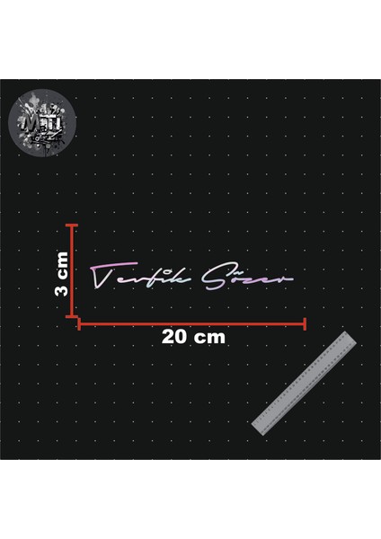 Size Özel Ad Soyad Imza 20X3 cm Imza Etiket Araç Sticker Motor Sticker Hologram Cam Etiket Sticker fiyatları
