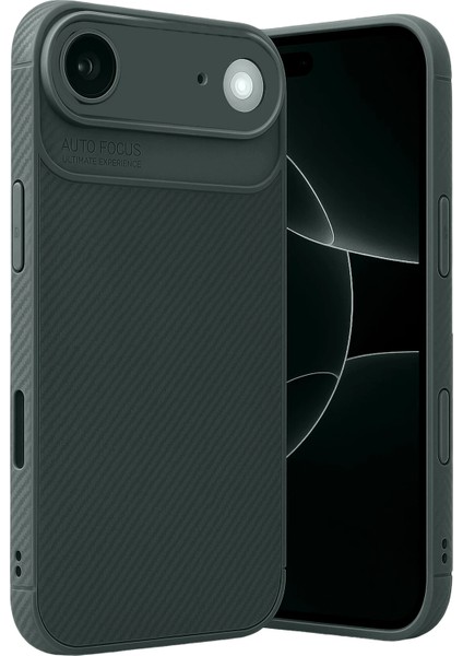 Apple iPhone 17 Air Karbon Kaplama Auto Focus Kılıf - Sportif&profesyonel Stil - Koyu Yeşil modelleri