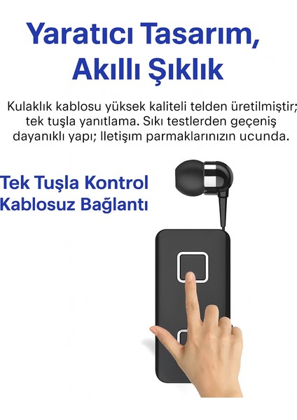 Makaralı Tekli Yaka Tipi Bluetooth 5.0 Kulaklık – Dahili Mikrofon 10 Gün Konuşma Süresi fırsatları
