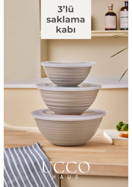 3’lü Saklama Kabı Seti 1+2+3 Litre Kapaklı Gıda Saklama Mikrodalga Buzdolabı Uyumlu Pinterest Kase