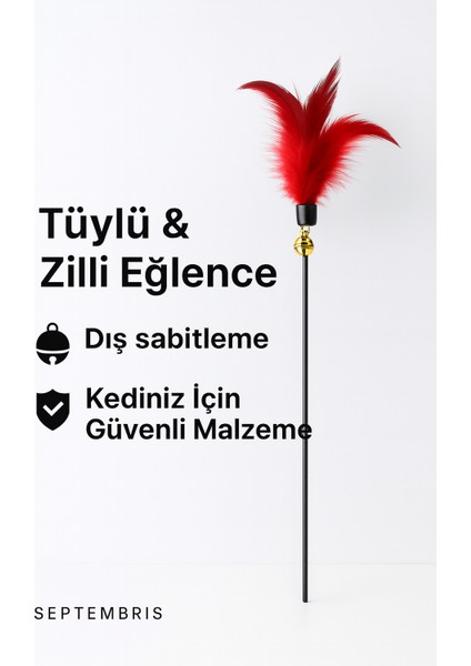 Renkli Tüylü Kedi Eğlence Çubuğu