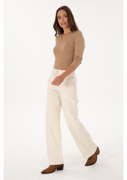 Kadın Ekru Pantolon (Jean) 50308385-VR019