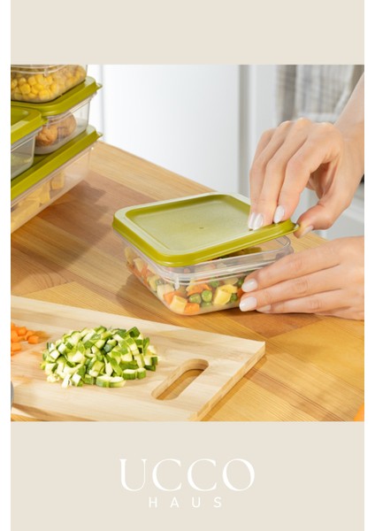 4’lü 8 Parça Saklama Kabı Seti | Buzdolabı ve Dolap Düzenleyici Buzluk Kabı Erzak Kabı Organizer