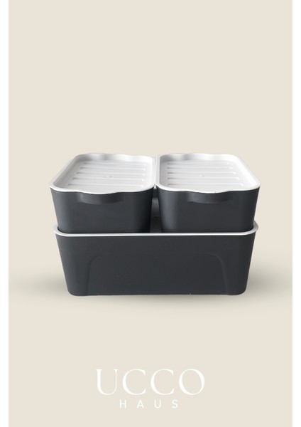 3’lü Kapaklı Organizer Kutu Saklama Kabı Seti – 2x2 Litre 1x5 Litre- Bpa Free- Buzdolabı Düzenleyici fiyatları