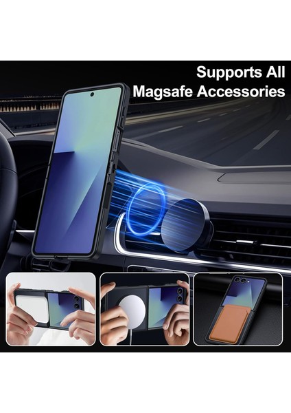 Samsung Galaxy Z Flip 7 ile Uyumlu Magsafe Kablosuz Şarj Destekli Mat Transparan Silikon Kılıf fırsatları