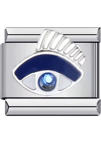 Nazar Boncuğu Paslanmaz Çelik Italyan Charm