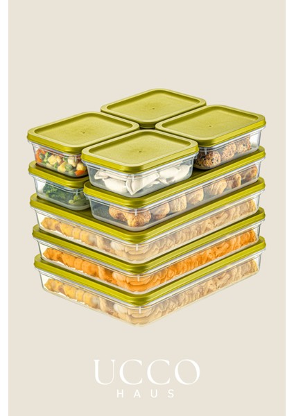 4’lü 8 Parça Saklama Kabı Seti | Buzdolabı ve Dolap Düzenleyici Buzluk Kabı Erzak Kabı Organizer