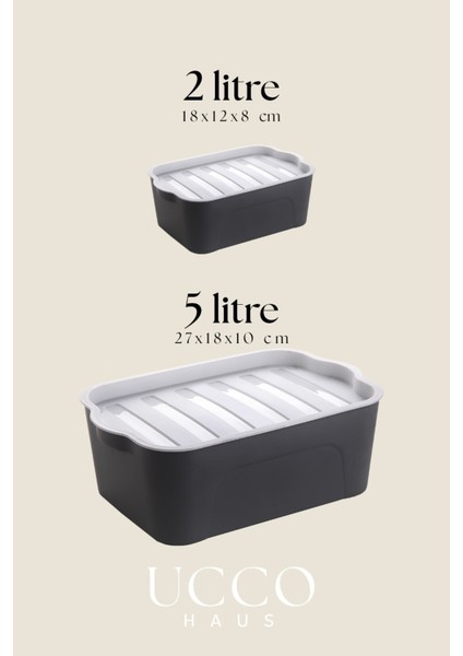 3’lü Kapaklı Organizer Kutu Saklama Kabı Seti – 2x2 Litre 1x5 Litre- Bpa Free- Buzdolabı Düzenleyici indirimleri