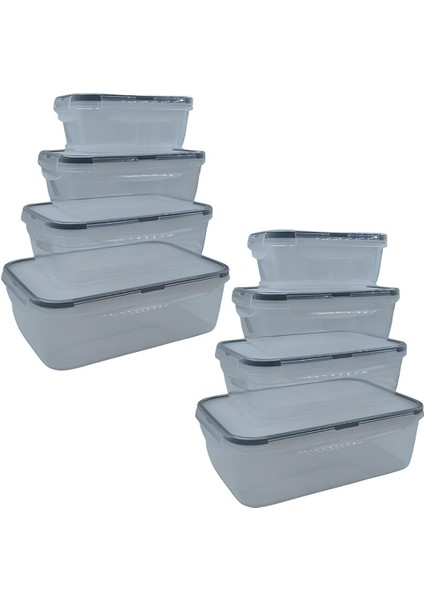 4lü Iç Içe Sızdırmaz Contalı Kilitli Kapaklı Plastik Erzak Saklama Kapları LC315 fırsatları
