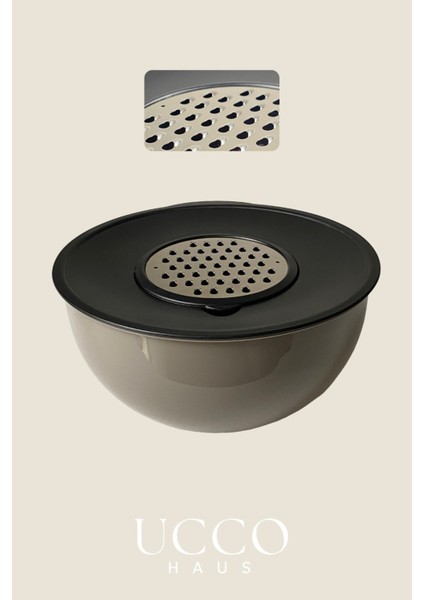 Rendeli Hazırlık ve Saklama Kabı - 24 cm - 4 Parça Kırılmaz Plastik, Çelik Rende Kapaklı Kase Seti indirimleri