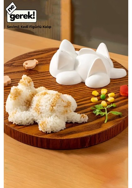 Sevimli Kedi Şekilli Pilav Sushi Kalıbı
