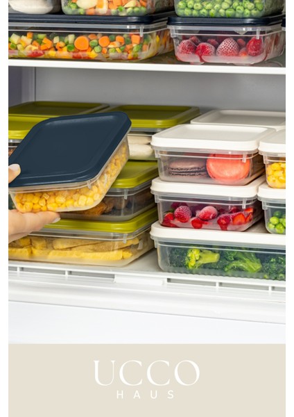 4’lü 8 Parça Saklama Kabı Seti | Buzdolabı ve Dolap Düzenleyici Buzluk Kabı Erzak Kabı Organizer