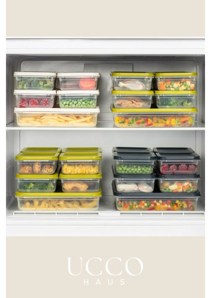 4’lü 8 Parça Saklama Kabı Seti | Buzdolabı ve Dolap Düzenleyici Buzluk Kabı Erzak Kabı Organizer