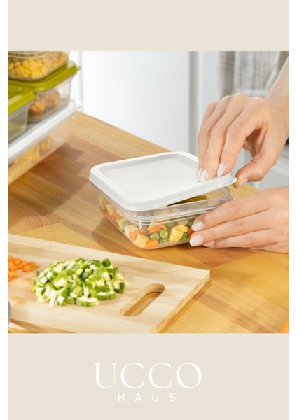 4’lü 8 Parça Saklama Kabı Seti | Buzdolabı ve Dolap Düzenleyici Buzluk Kabı Erzak Kabı Organizer