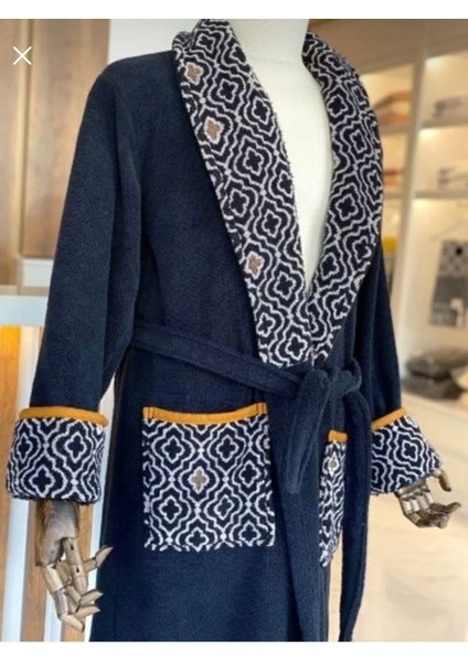 %100 Pamuk - Ipliği Boyalı - Elegance Bornoz - Siyah fiyatları