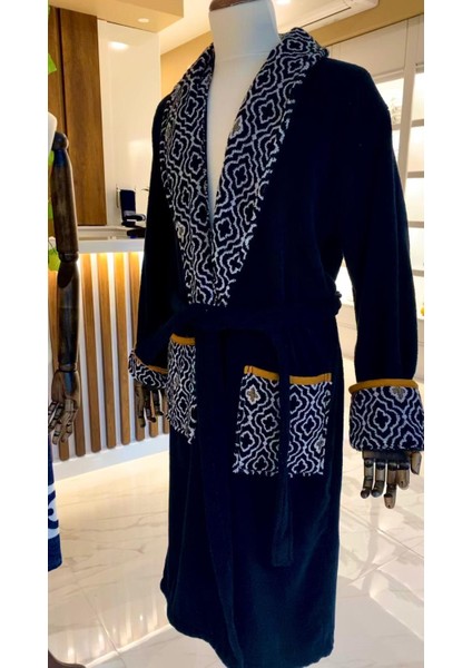 %100 Pamuk - Ipliği Boyalı - Elegance Bornoz - Siyah modelleri