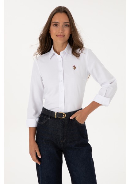 Kadın Beyaz Gömlek Basic 50308043-VR013