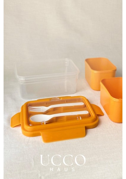 2 Bölmeli 1700 ml Sızdırmaz Saklama ve Beslenme Kabı – Kaşık Çatal, Çıkabilir Iç Hazne, Pp 7 Parça indirimleri