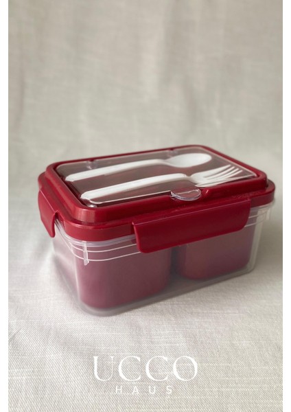 2 Bölmeli 1700 ml Sızdırmaz Saklama ve Beslenme Kabı – Kaşık Çatal, Çıkabilir Iç Hazne, Pp 7 Parça fırsatları