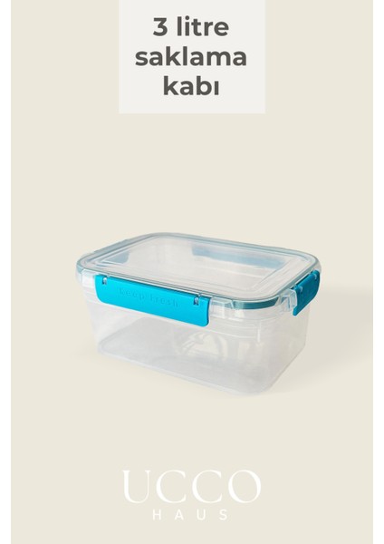 Kilitli Sızdırmaz Saklama Kabı – 3 Litre Contalı Gıda Kabı, Mikrodalga ve Bulaşık Makinesi Uyumlu fiyatları