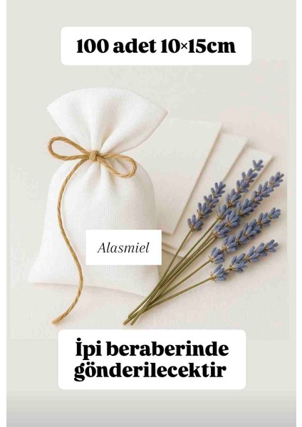 Ham Beyaz Bez 100 Adet Kese 10×15CM Lavanta, Sabun,kuruyemiş, Takı Çok Amaçlı Bez Poşet