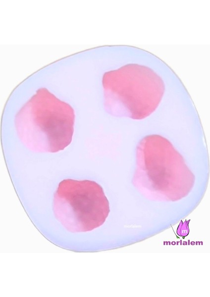 4'lü Çilek Seti, Tek Kalıpta 4 Meyve Silikon Kalıp K-1458, Kokulu Taş Sabun Alçı Mum Kalıbı