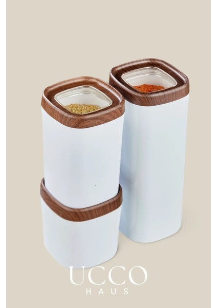 3'lü Lüx Vakum Kapaklı Silikon Contalı Erzak Saklama Kabı Bakliyatlık Baharatlık Mutfak Organizer fırsatları