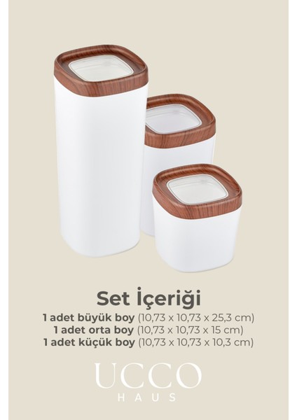 3'lü Lüx Vakum Kapaklı Silikon Contalı Erzak Saklama Kabı Bakliyatlık Baharatlık Mutfak Organizer indirimleri