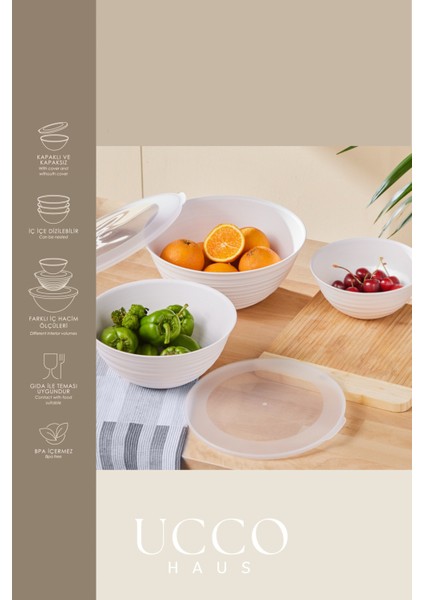 3’lü Saklama Kabı Seti 1+2+3 Litre Kapaklı Gıda Saklama Mikrodalga Buzdolabı Uyumlu Pinterest Kase modelleri