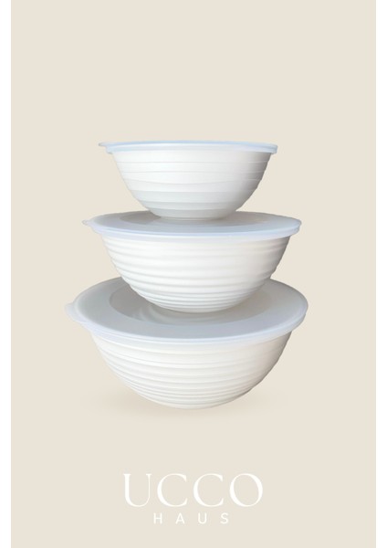 3’lü Saklama Kabı Seti 1+2+3 Litre Kapaklı Gıda Saklama Mikrodalga Buzdolabı Uyumlu Pinterest Kase