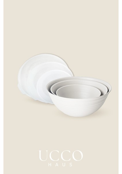 3’lü Saklama Kabı Seti 1+2+3 Litre Kapaklı Gıda Saklama Mikrodalga Buzdolabı Uyumlu Pinterest Kase