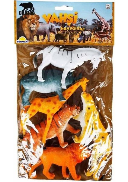Nessiworld 0715 Vahşi Hayvanlar Poşetli 6'lı Hayvan Oyun Seti -Sunman