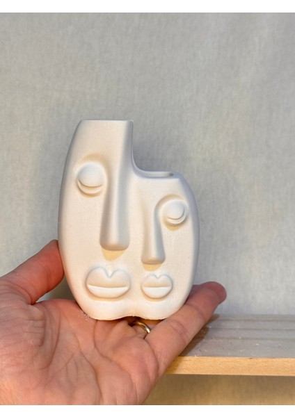 Ikili Minimal Seramik Kalemlik & Saksı | Modern Dekoratif Obje | 10 cm Yükseklik – 8 cm Iç Derinlik fiyatları