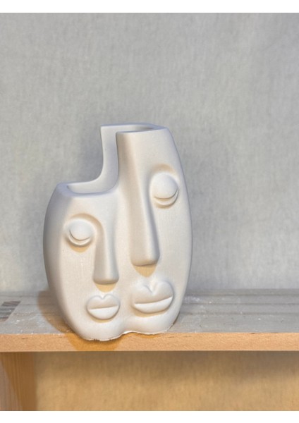 Ikili Minimal Seramik Kalemlik & Saksı | Modern Dekoratif Obje | 10 cm Yükseklik – 8 cm Iç Derinlik indirimleri