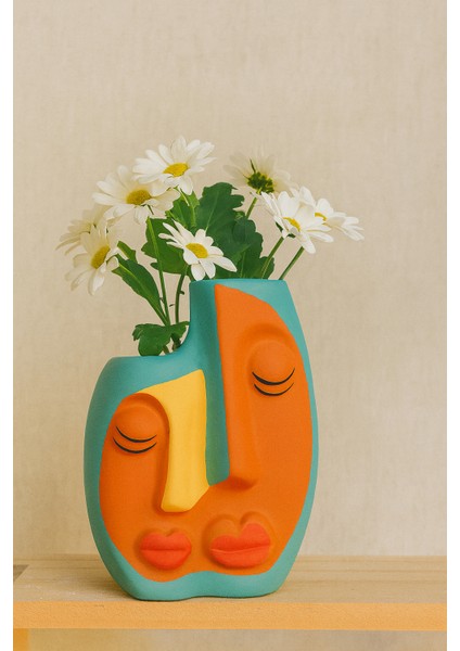 Ikili Minimal Seramik Kalemlik & Saksı | Modern Dekoratif Obje | 10 cm Yükseklik – 8 cm Iç Derinlik