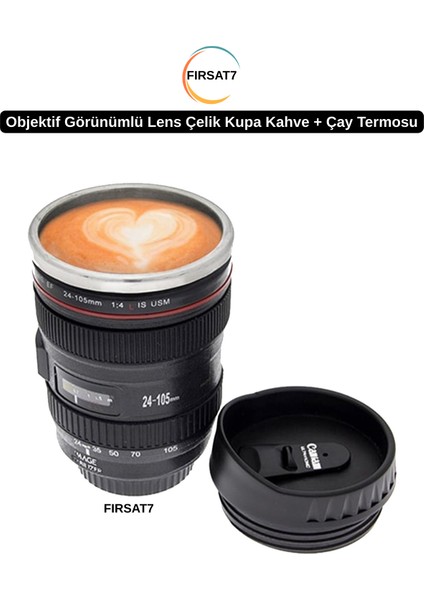 Objektif Görünümlü Lens Çelik Kupa Kahve Çay Sıcak Içiçekler Termosu fiyatları