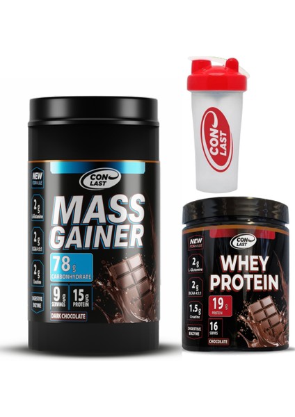 Mass Gainer 900G Kilo Almaya Yardımcı(Karbonhidrat) Çikolatalı Whey Protein 16 Servis Hediye Shaker