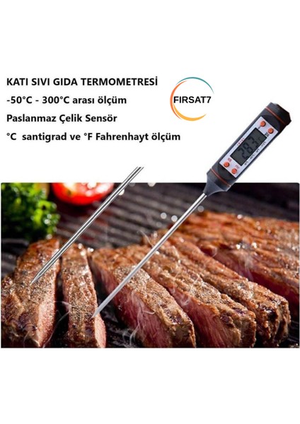 Dijital Mutfak Termometresi Gıda Süt Yoğurt Maya Mama Mutfak Isı Ölçer Sıcaklık Ölçüm Aleti Pilli