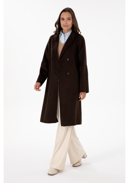 Kadın Koyu Kahverengi Kaban 50308642-VR084